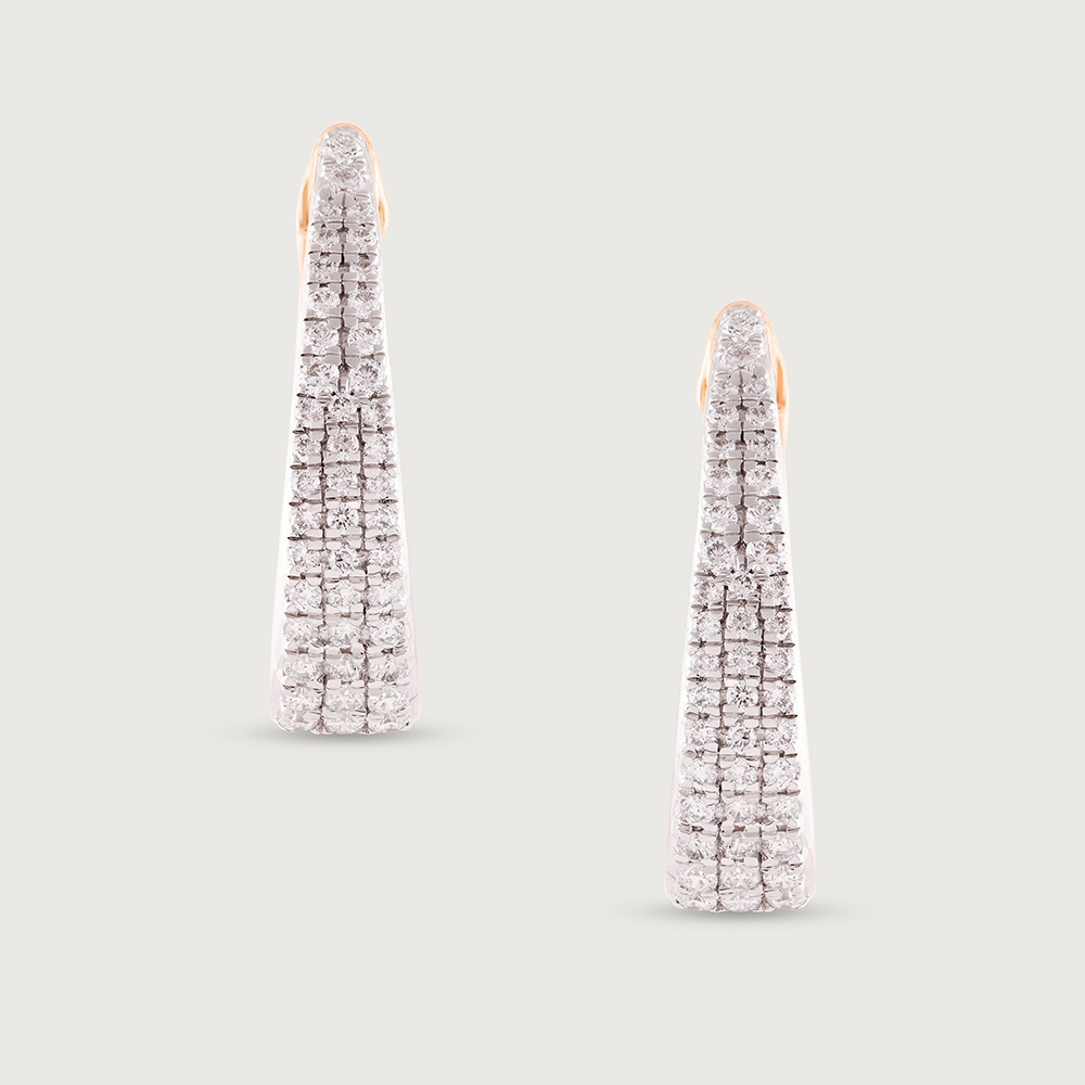 Modern Twist Gold & Diamond Hoop Earrings,,hi-res thumbnail 3