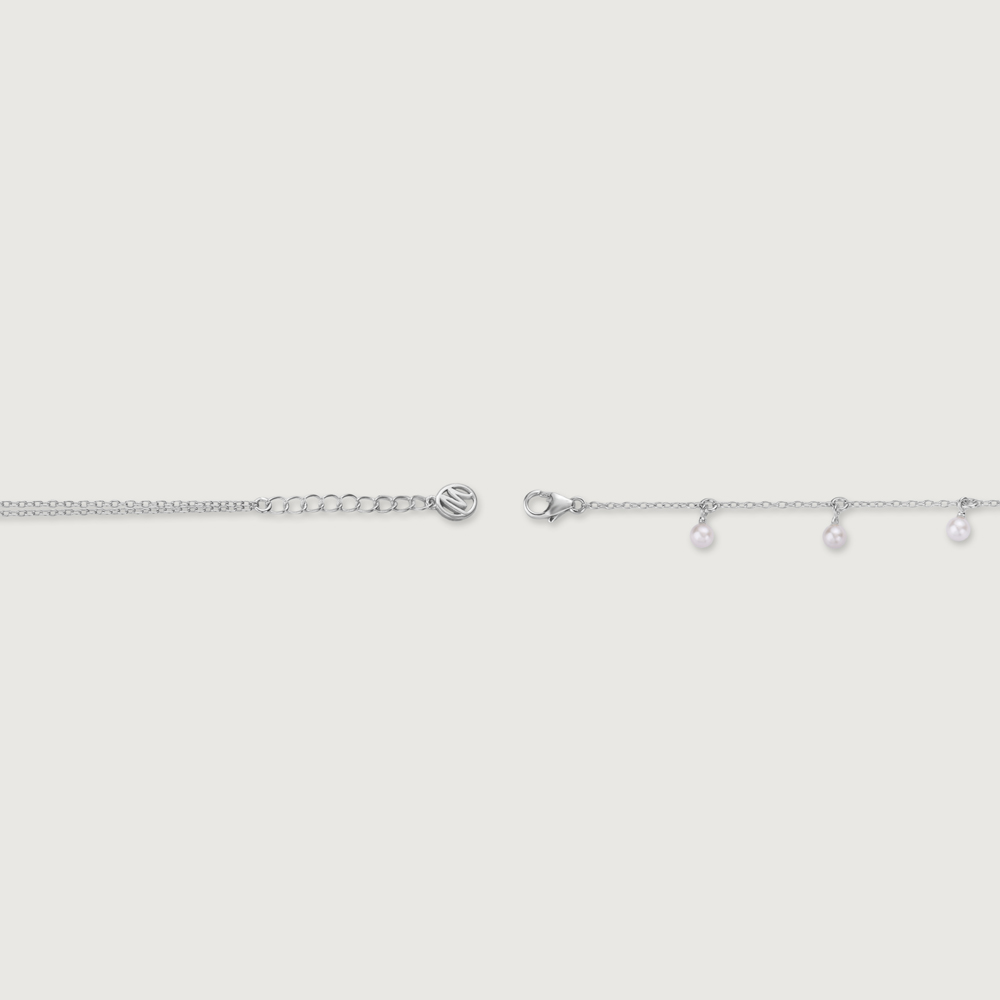 Twin Charm Single Silver Anklet,,hi-res thumbnail 5