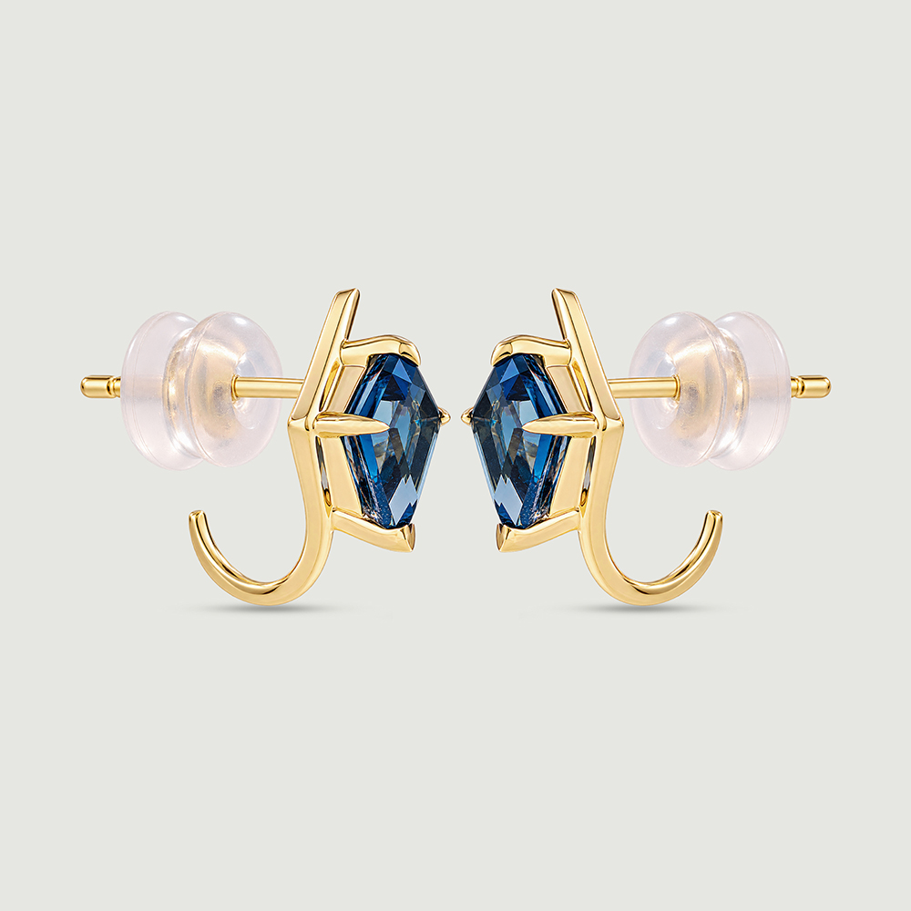 Azure Rays Topaz Gold Hoop Earrings,,hi-res thumbnail 3
