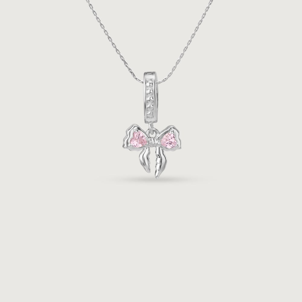 Pretty Bow Silver Pendant,,hi-res thumbnail 3