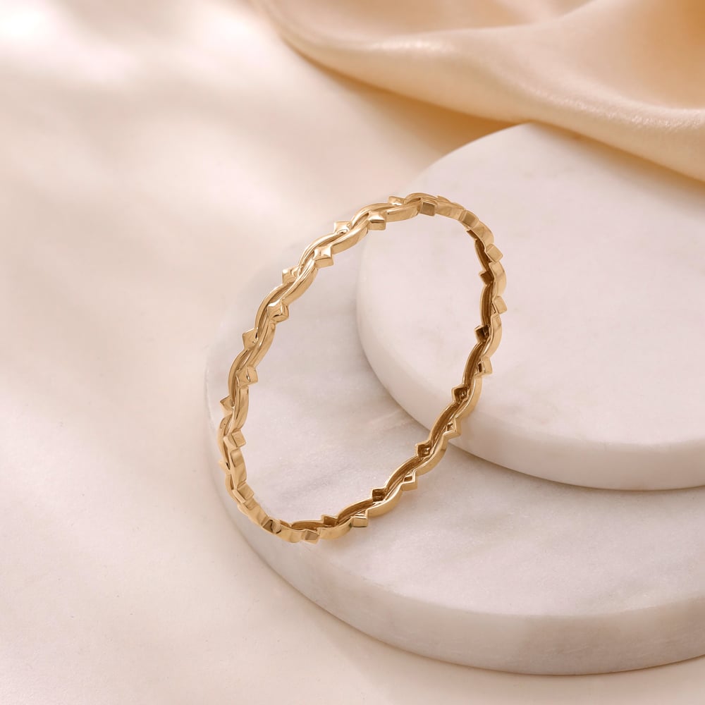 Fluid Weave Gold Bangle