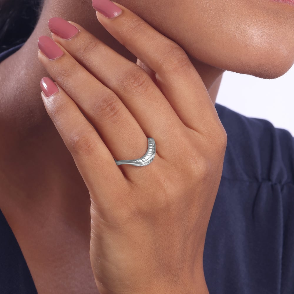 Chic Textured Silver Ring,,hi-res thumbnail 2