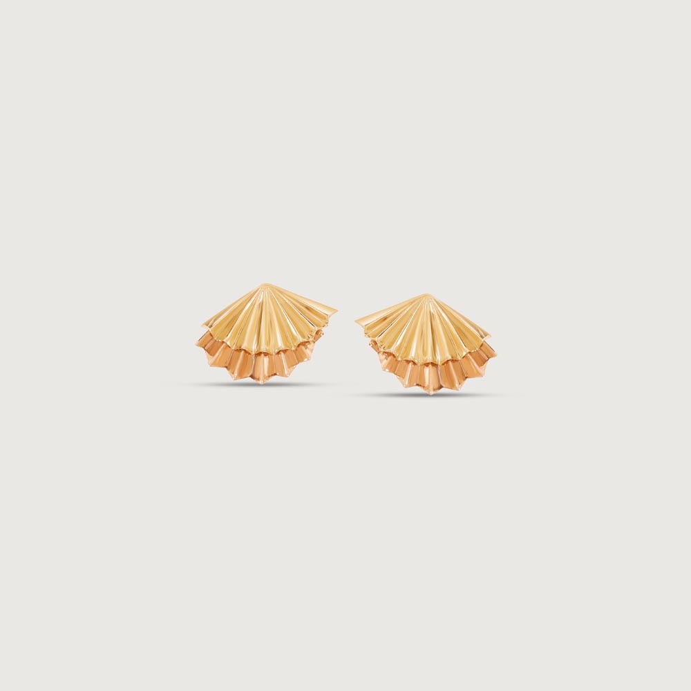 Twilight Shell Gold Stud Earrings,,hi-res thumbnail 2