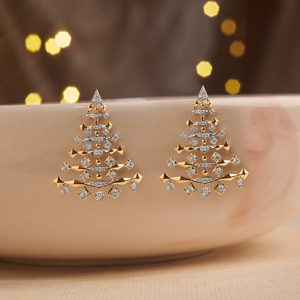 Dramatic Tiered Diamond Drop Earrings