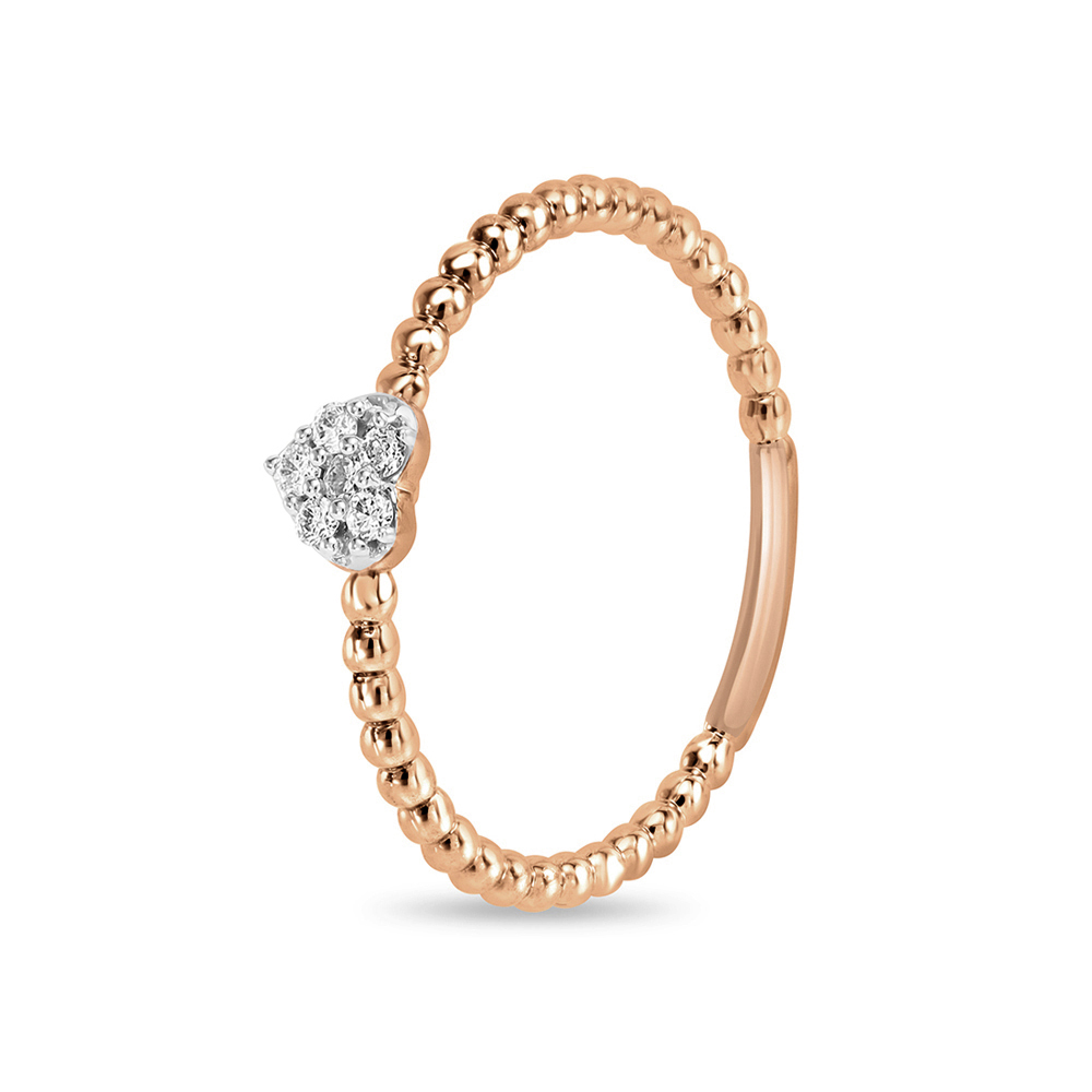 14kt Rose Gold Heart Shaped Diamond Ring