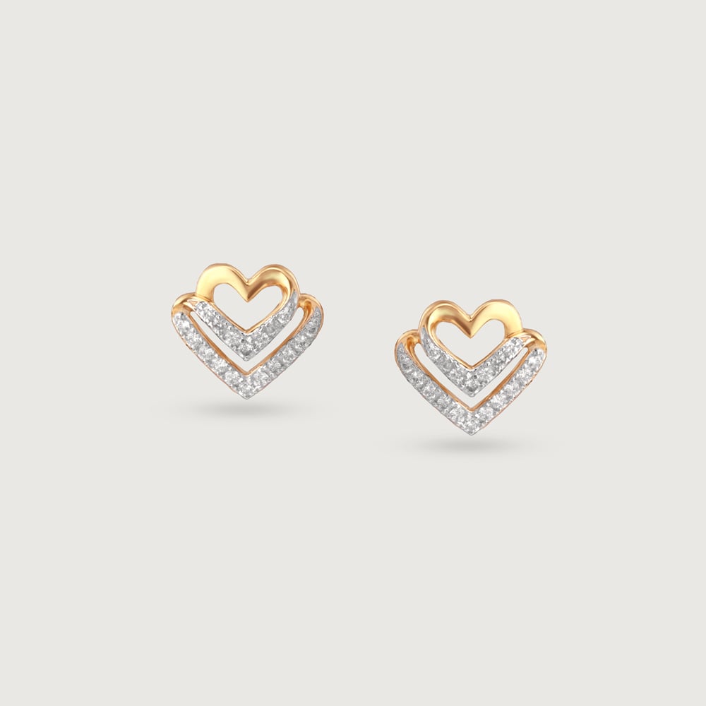 Dazzling Heartbeat Diamond Stud Earrings,,hi-res thumbnail 3