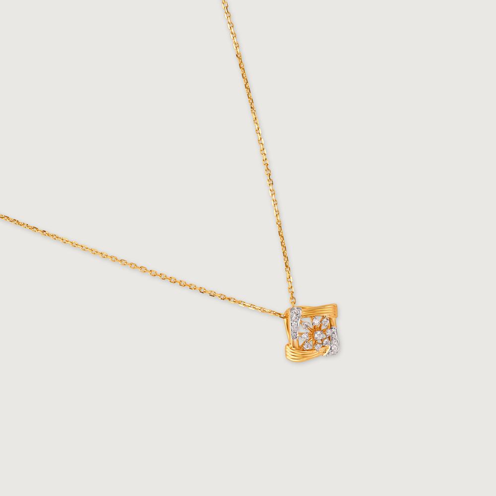 Luxe Floral Gold & Diamond Necklace,,hi-res thumbnail 4