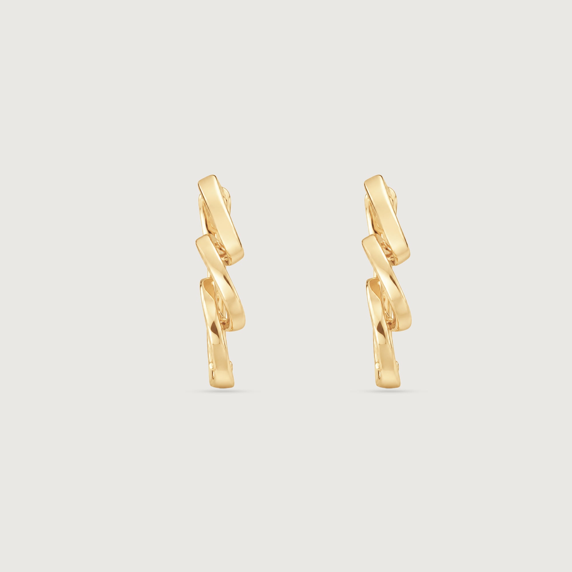 Playful Spiral Gold Hoop Earrings