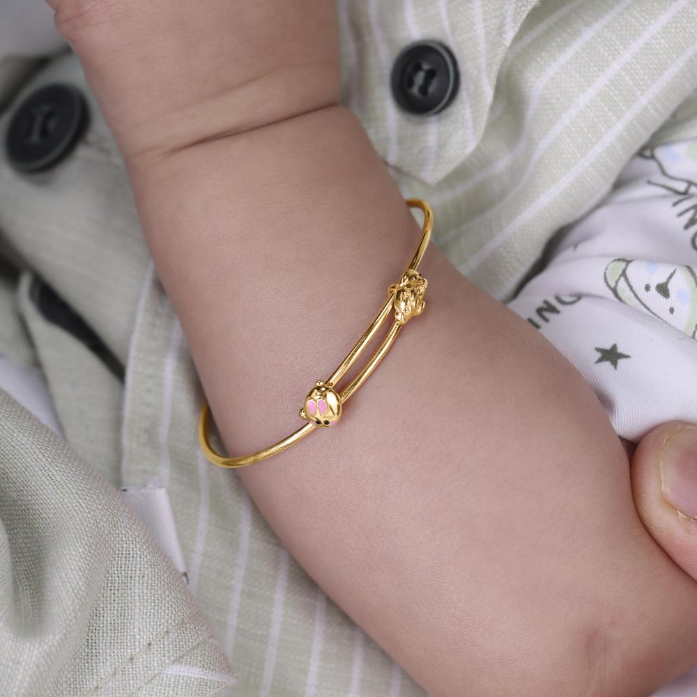 Pawfect Bear Gold Bangle,,hi-res thumbnail 2