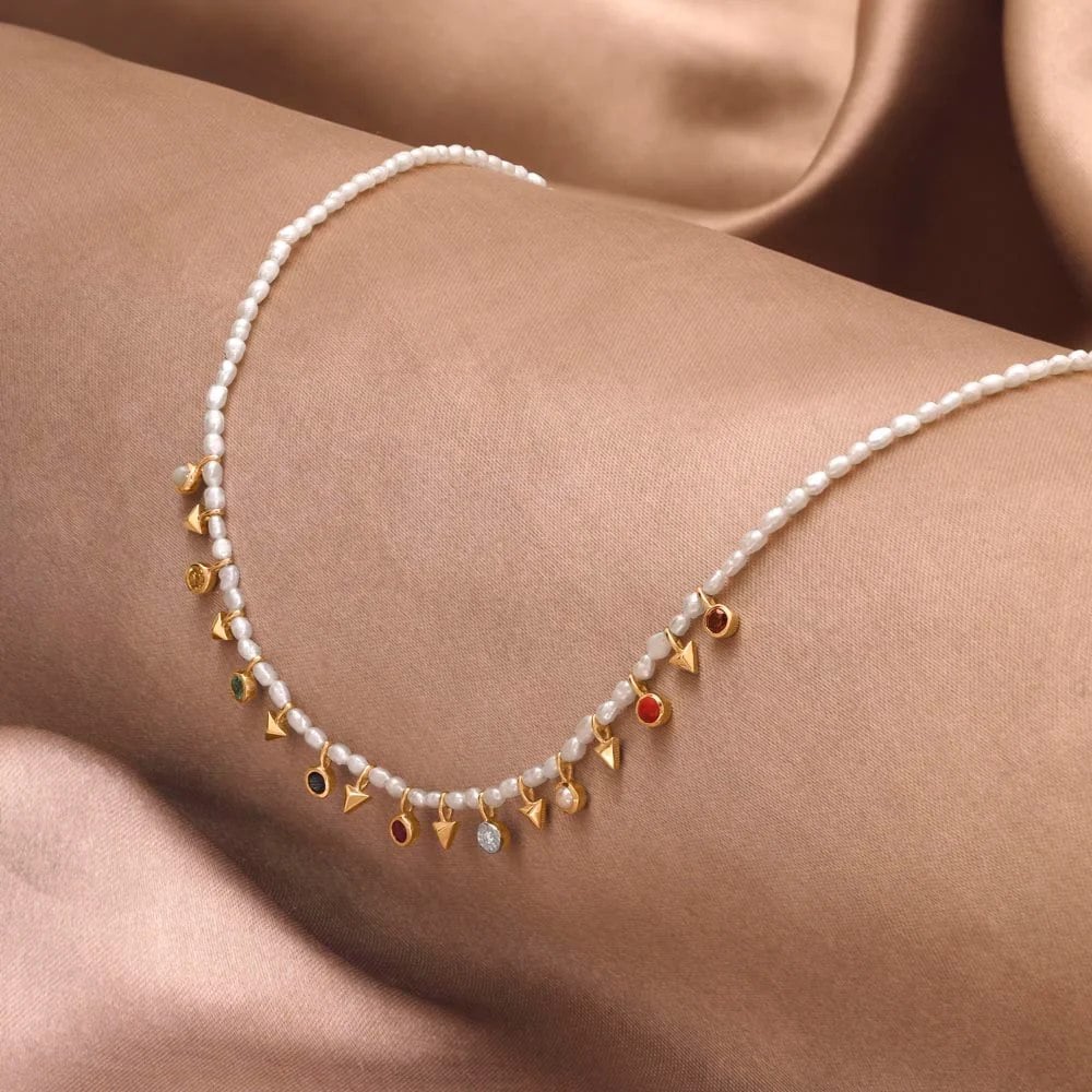 Navratna Charm Diamond Necklace