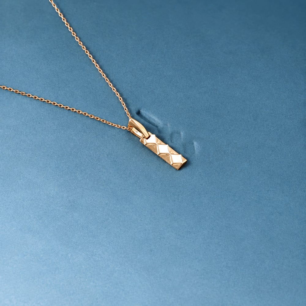 Faceted Textured Gold Pendant