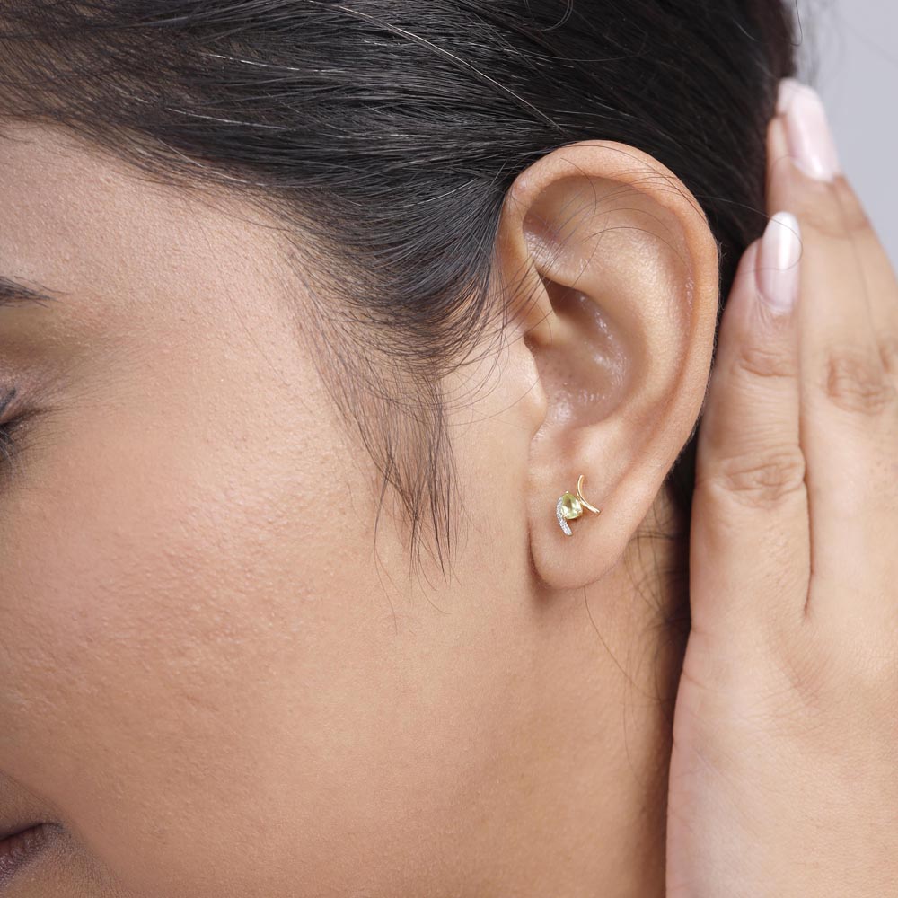 Gentle Arc Diamond Stud Earrings,,hi-res thumbnail 2
