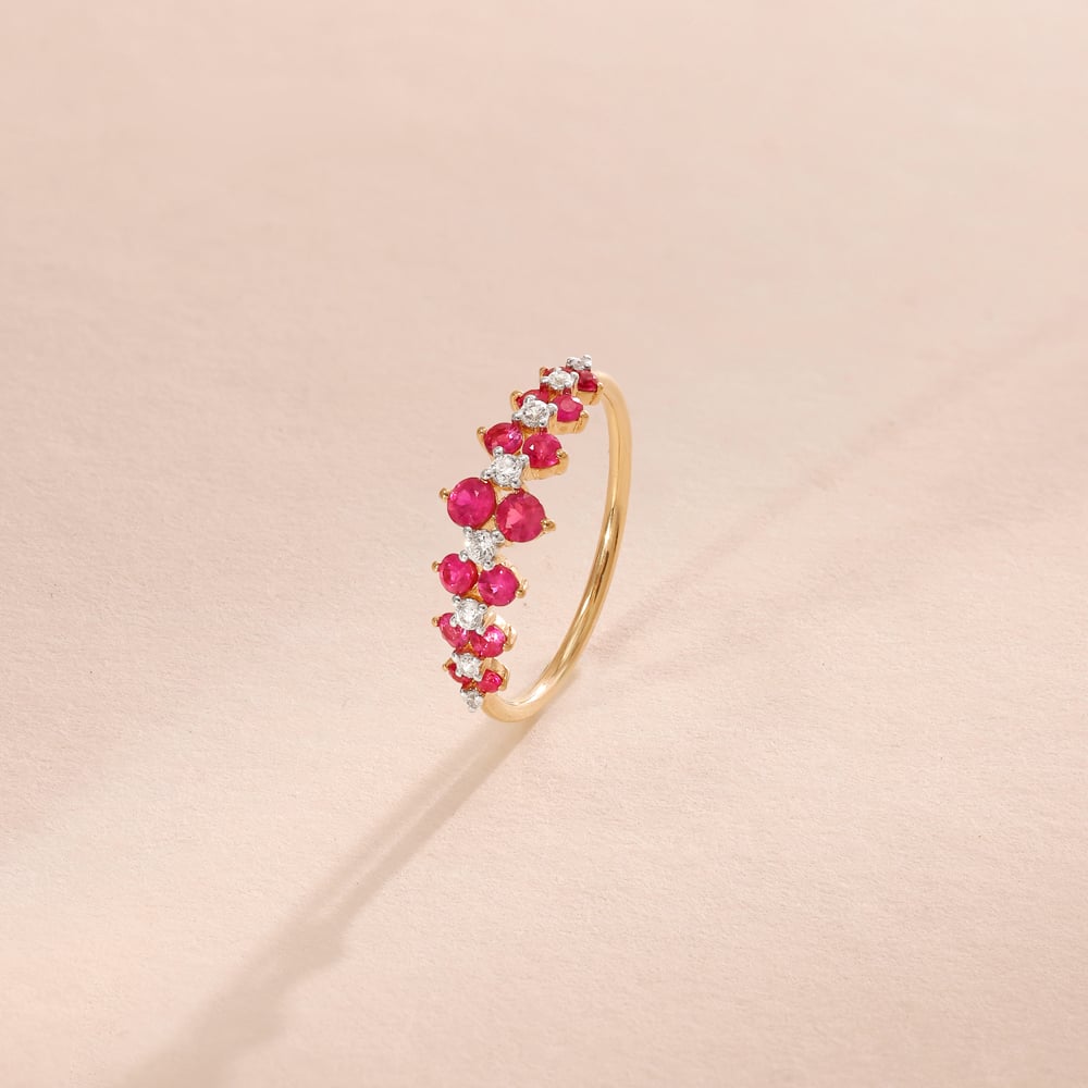 Bold Graduated Ruby Ring