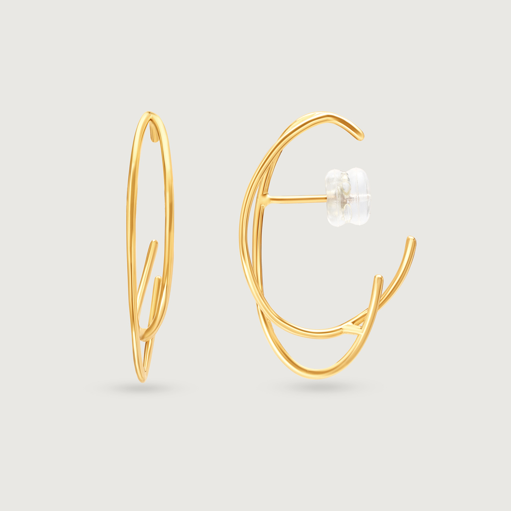 Eclipse Flare 14KT Hoop Earrings,,hi-res thumbnail 4