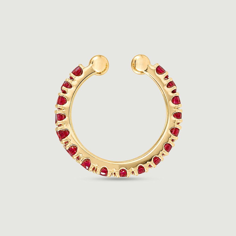 Vibrant Rhythmic Pink Garnet Ear Cuff,,hi-res thumbnail 5