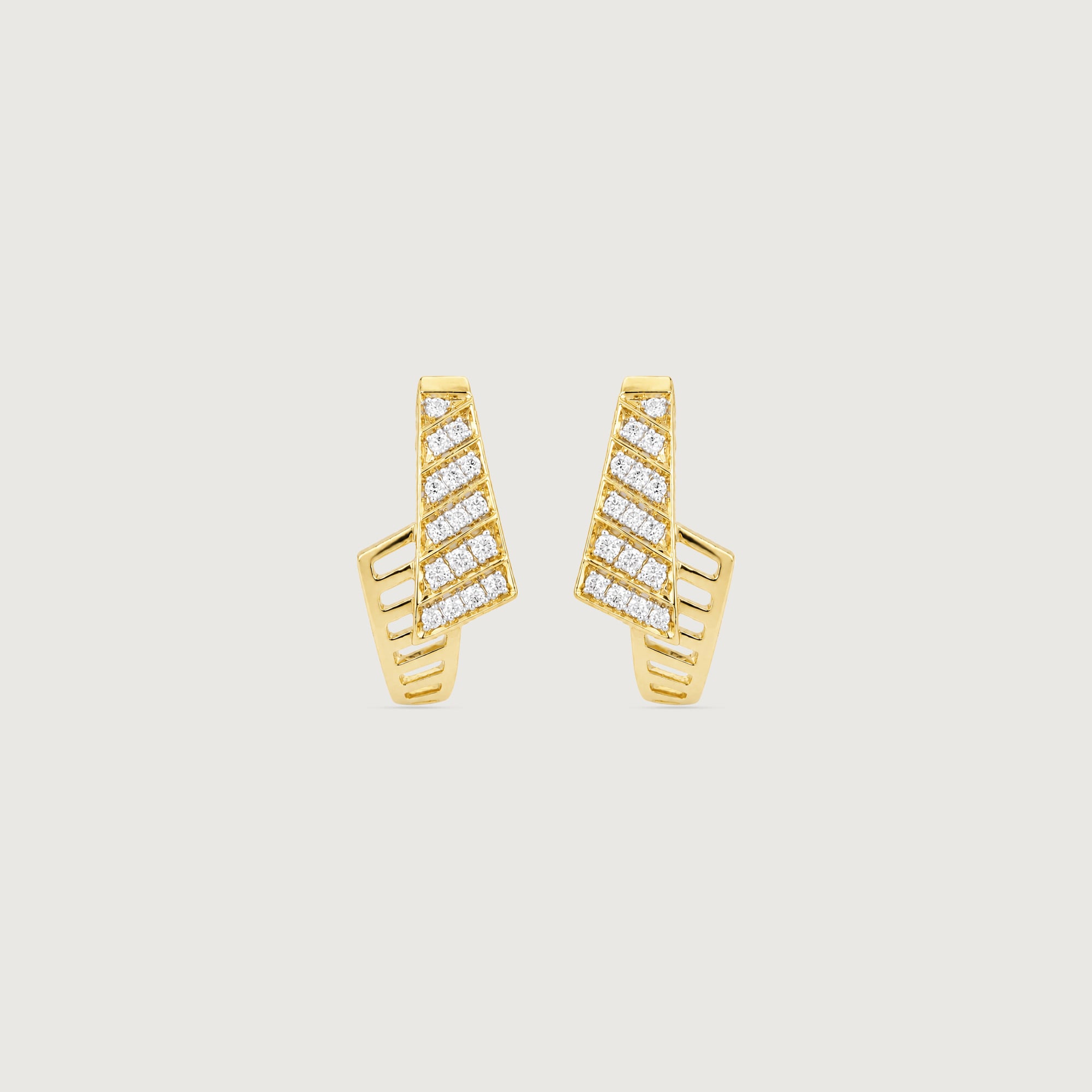 Angular Motion Diamond Hoop Earrings