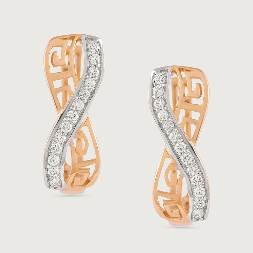 Infinity Chic Gold & Diamond Hoop Earrings,,hi-res thumbnail 3
