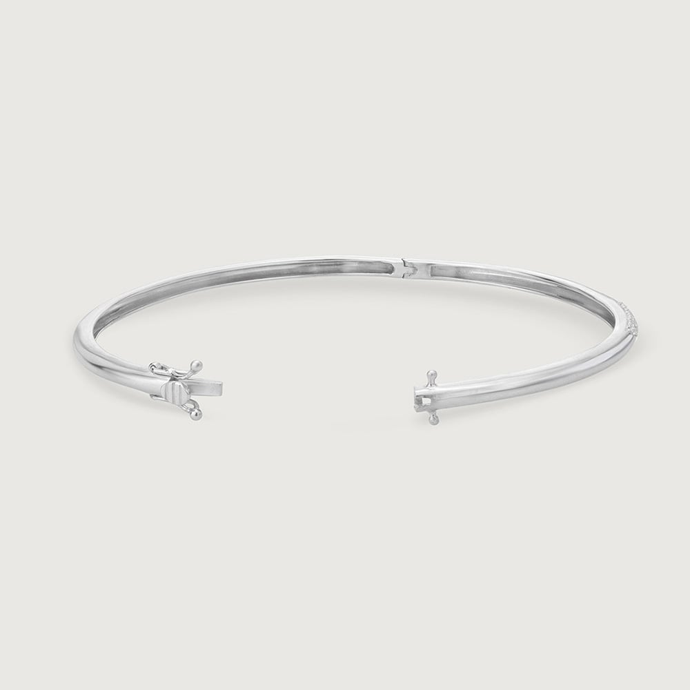 Sleek Curve Silver Bangle,,hi-res thumbnail 5