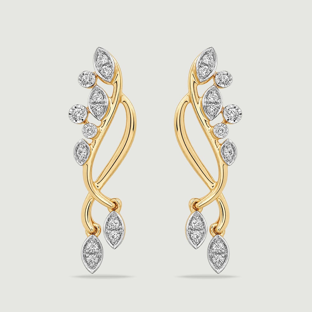 Serene Floating Diya Diamond Drop Earrings,,hi-res thumbnail 2