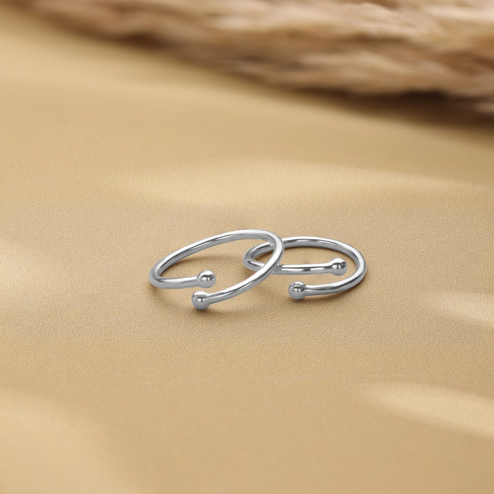 Modern Loop Silver Toe Rings