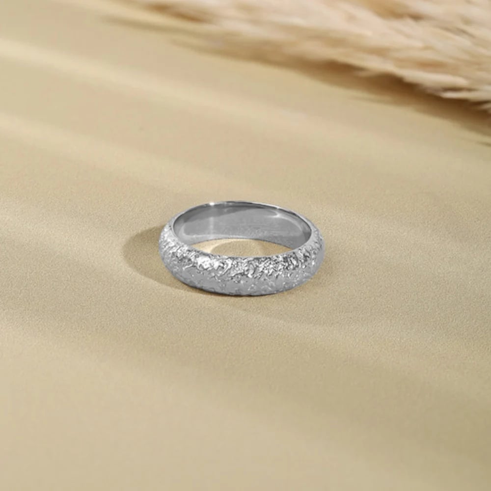Chunky Textured Silver Ring