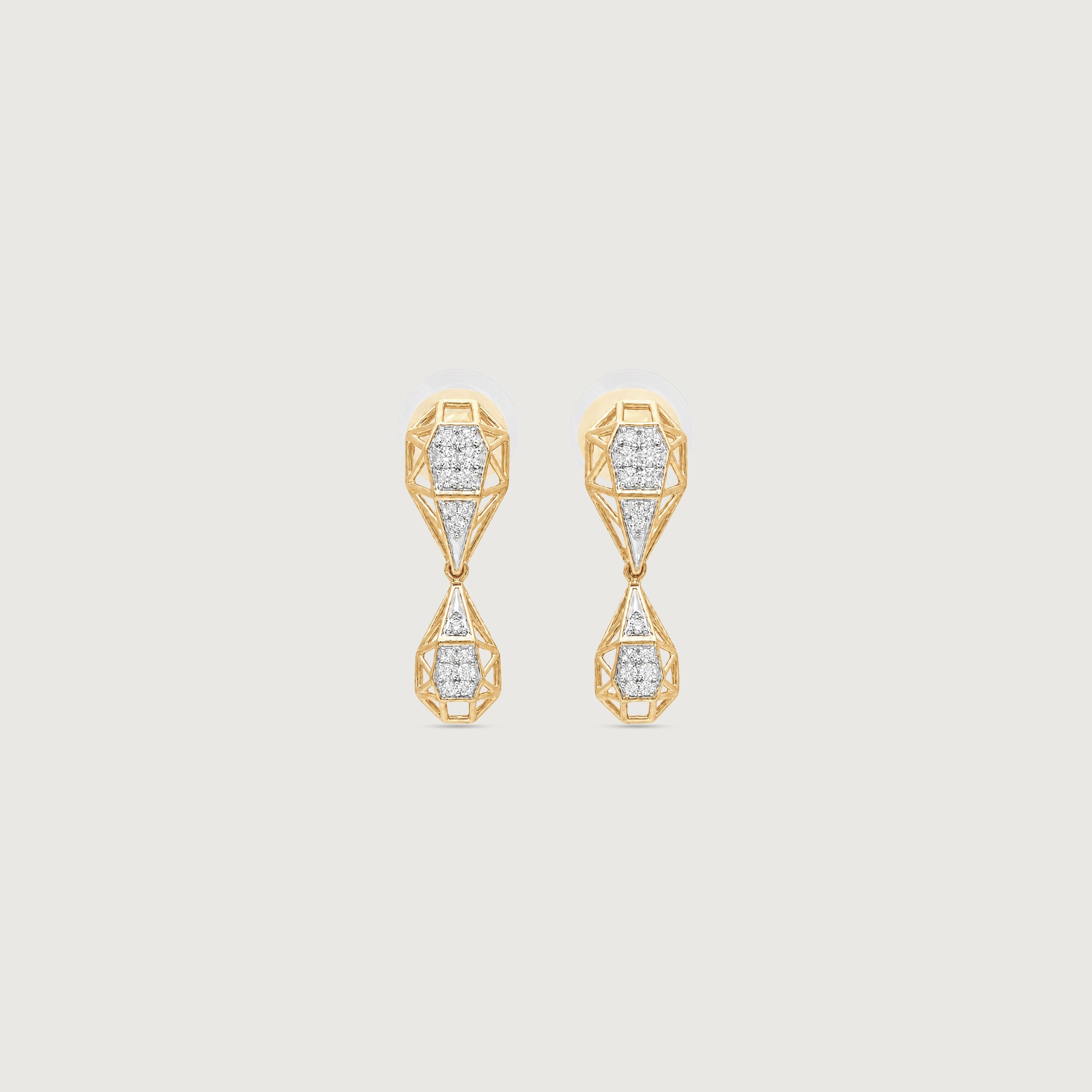 Faceted Balance Diamond Drop Earrings