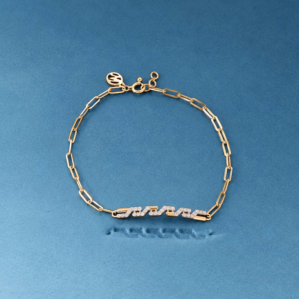 Dynamic Geometric Diamond Bracelet