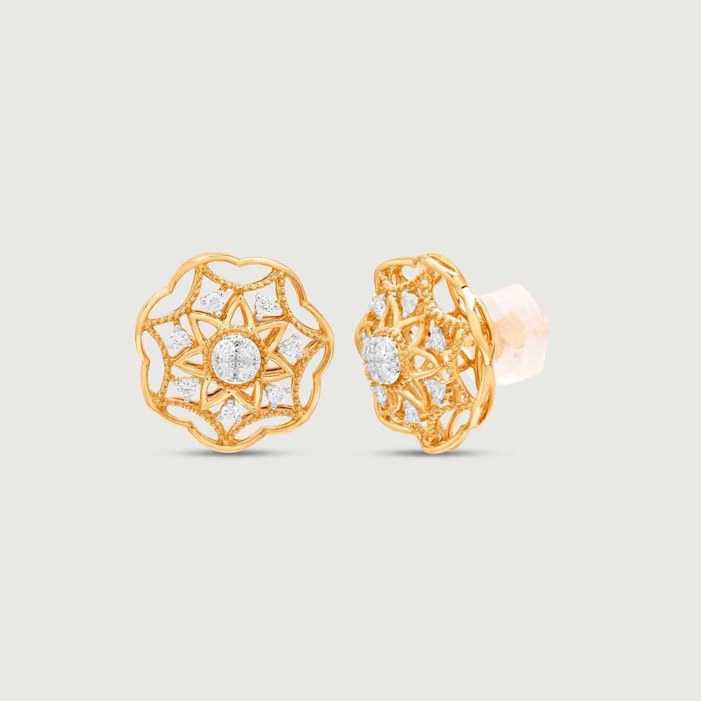 Twinkle Petal Diamond Stud Earrings,,hi-res thumbnail 4
