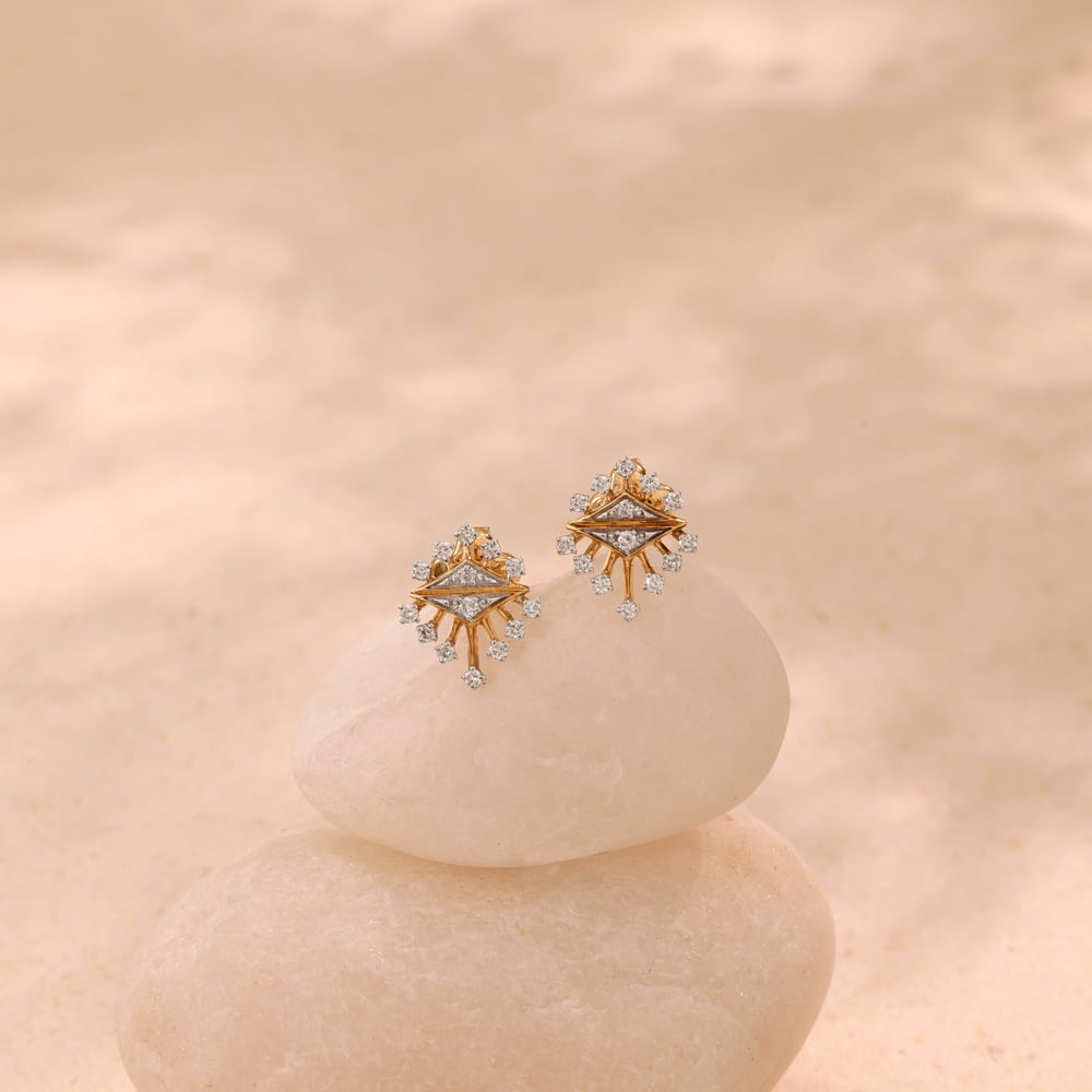 Geometric Aura Diamond Earrings