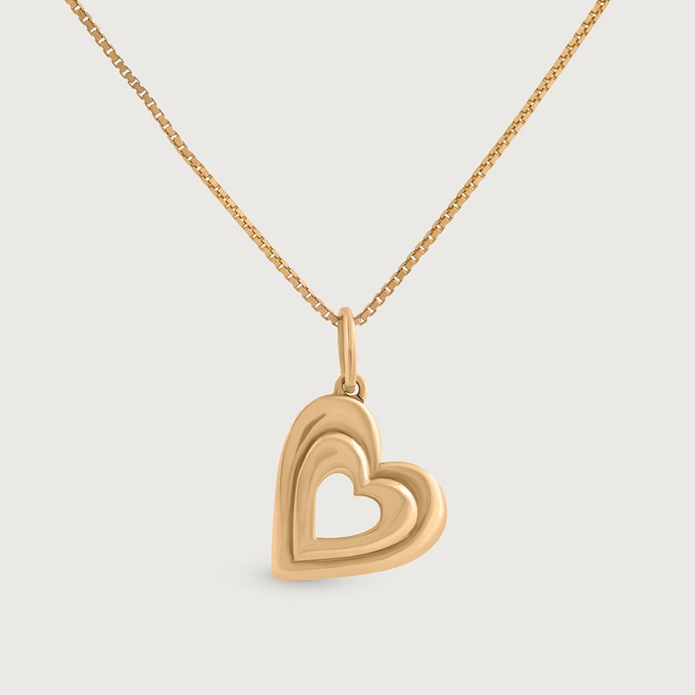 Bold Heart Gold Pendant,,hi-res thumbnail 3