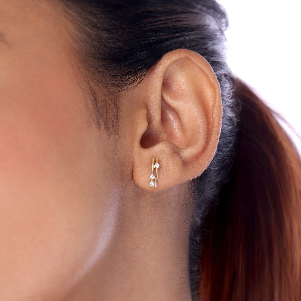 Chic Ladder Diamond Earrings,,hi-res thumbnail 2