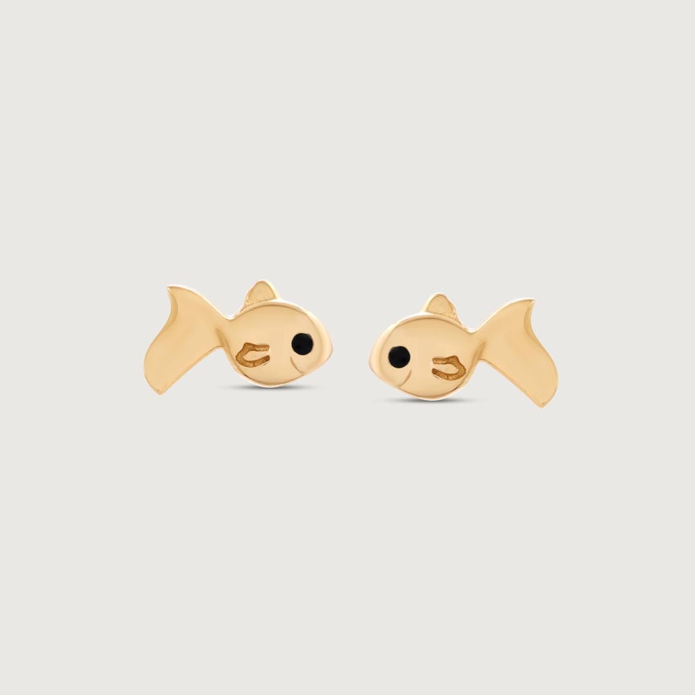 Friendly Fish Gold Stud Earrings,,hi-res thumbnail 3