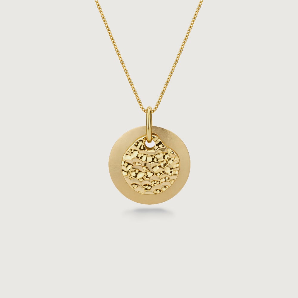 Layered Disc Gold Pendant,,hi-res thumbnail 3