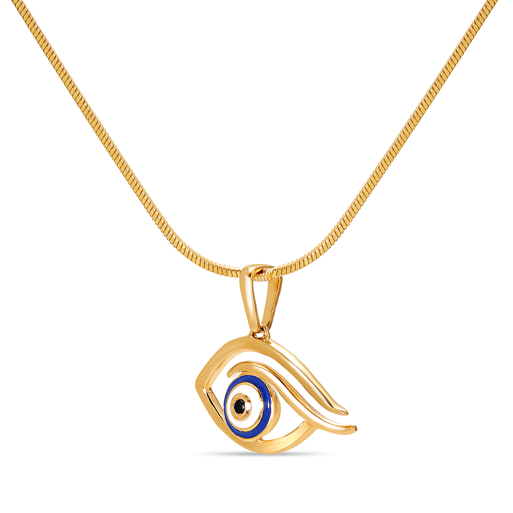 14KT Yellow Gold Minimal Evil Eye Pendant,,hi-res thumbnail 4