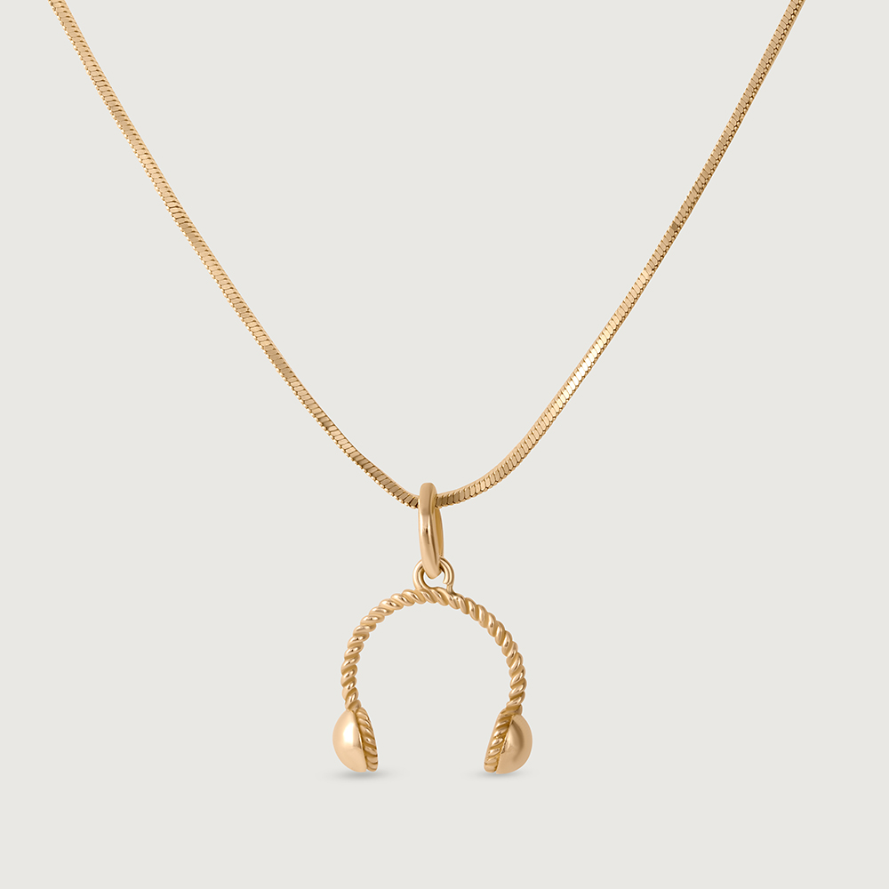 Headphone Charm Gold Pendant,,hi-res thumbnail 3