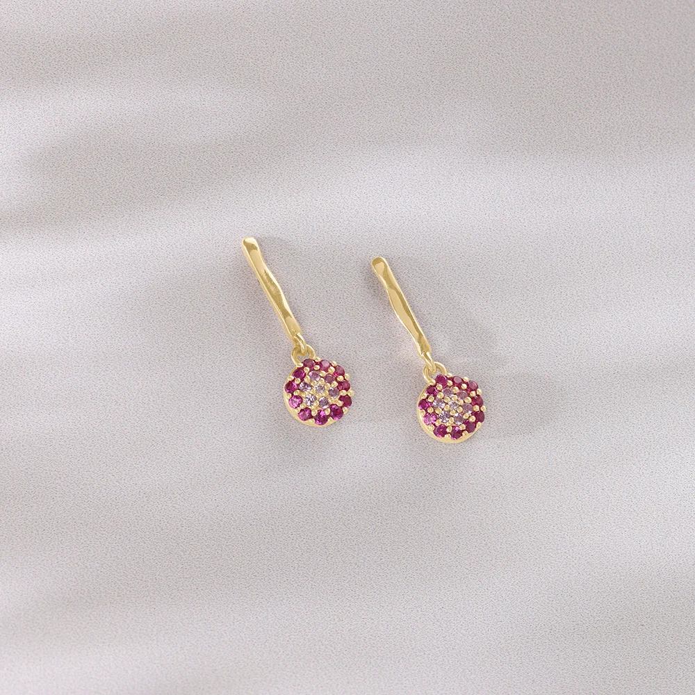 Berry Bling Zirconia Drop Earrings