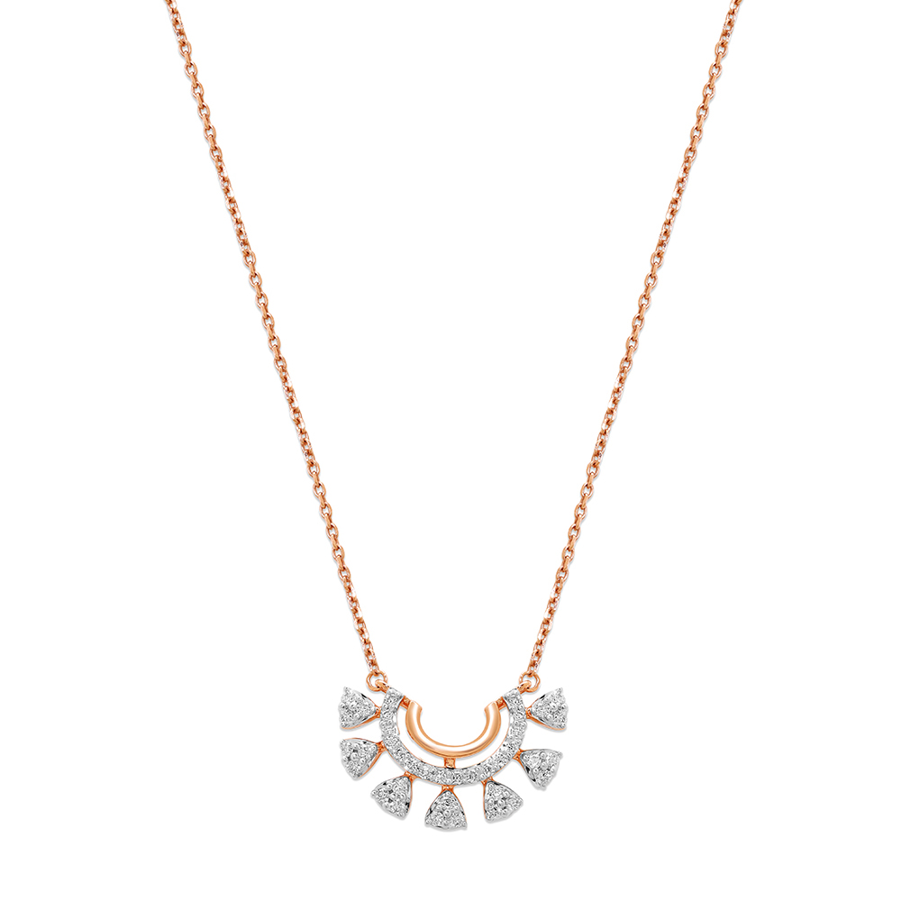 14KT Rose Gold Curved to Perfection Diamond Pendant with Chain,,hi-res thumbnail 3