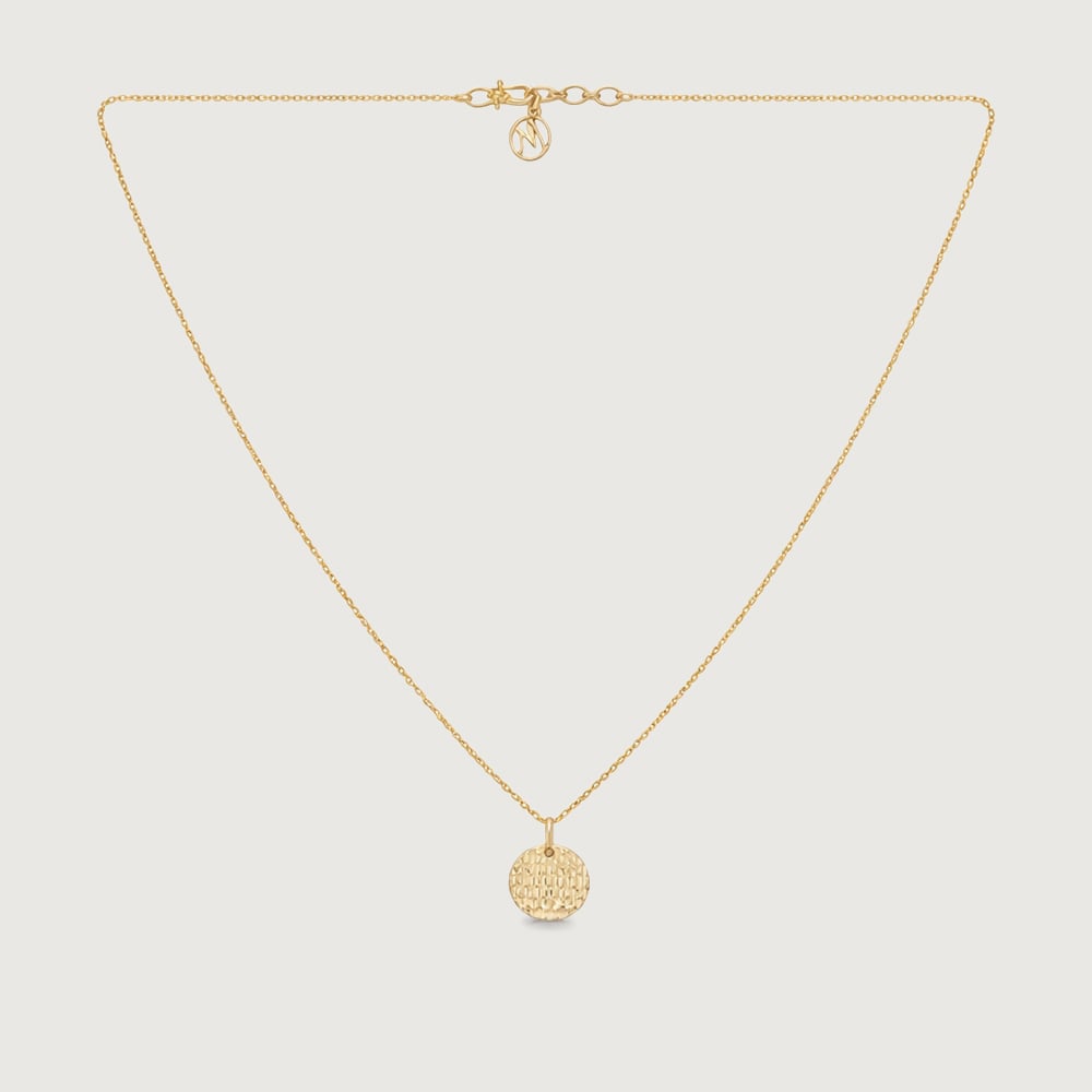 Textured Gold Coin Necklace,,hi-res thumbnail 4