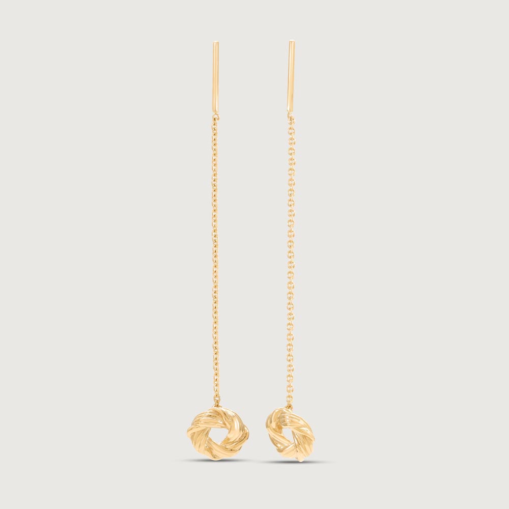 Twisted Charm Gold Sui Dhaga Earrings,,hi-res thumbnail 4