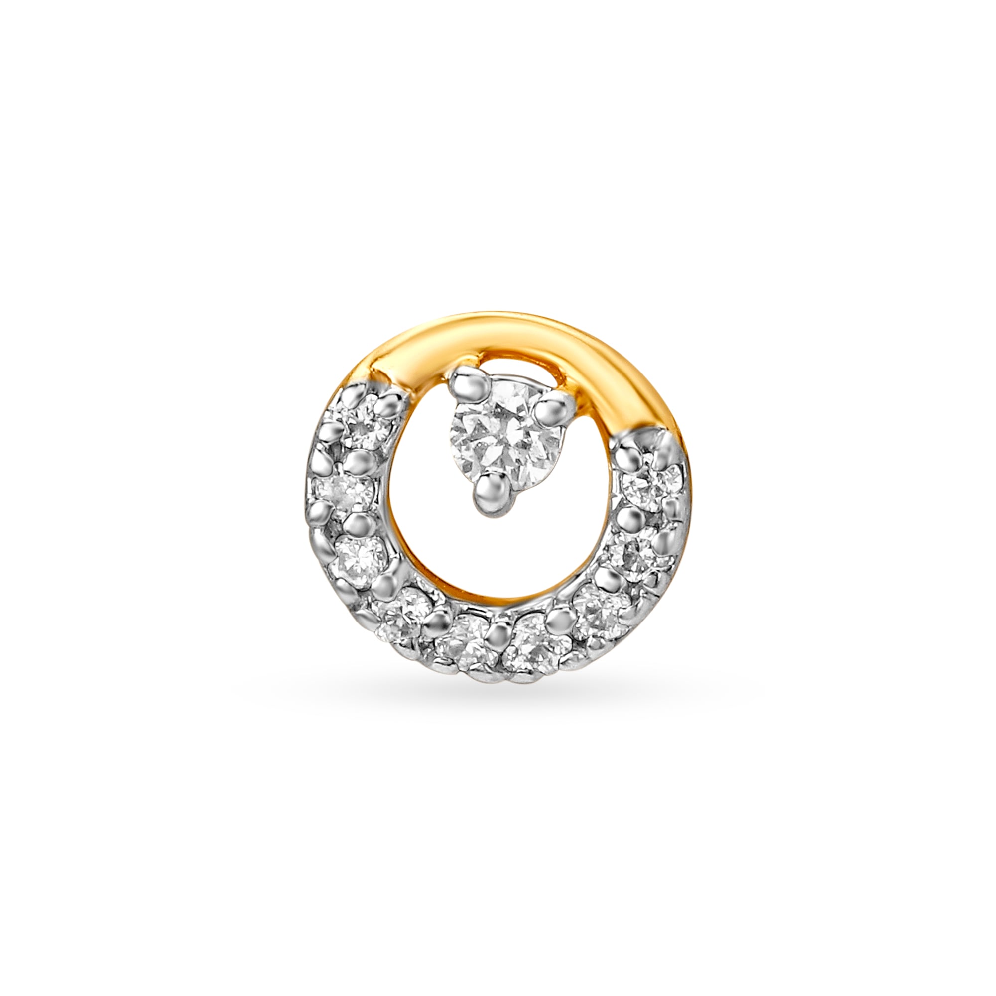 14KT Yellow Gold Diamond Nose Pin