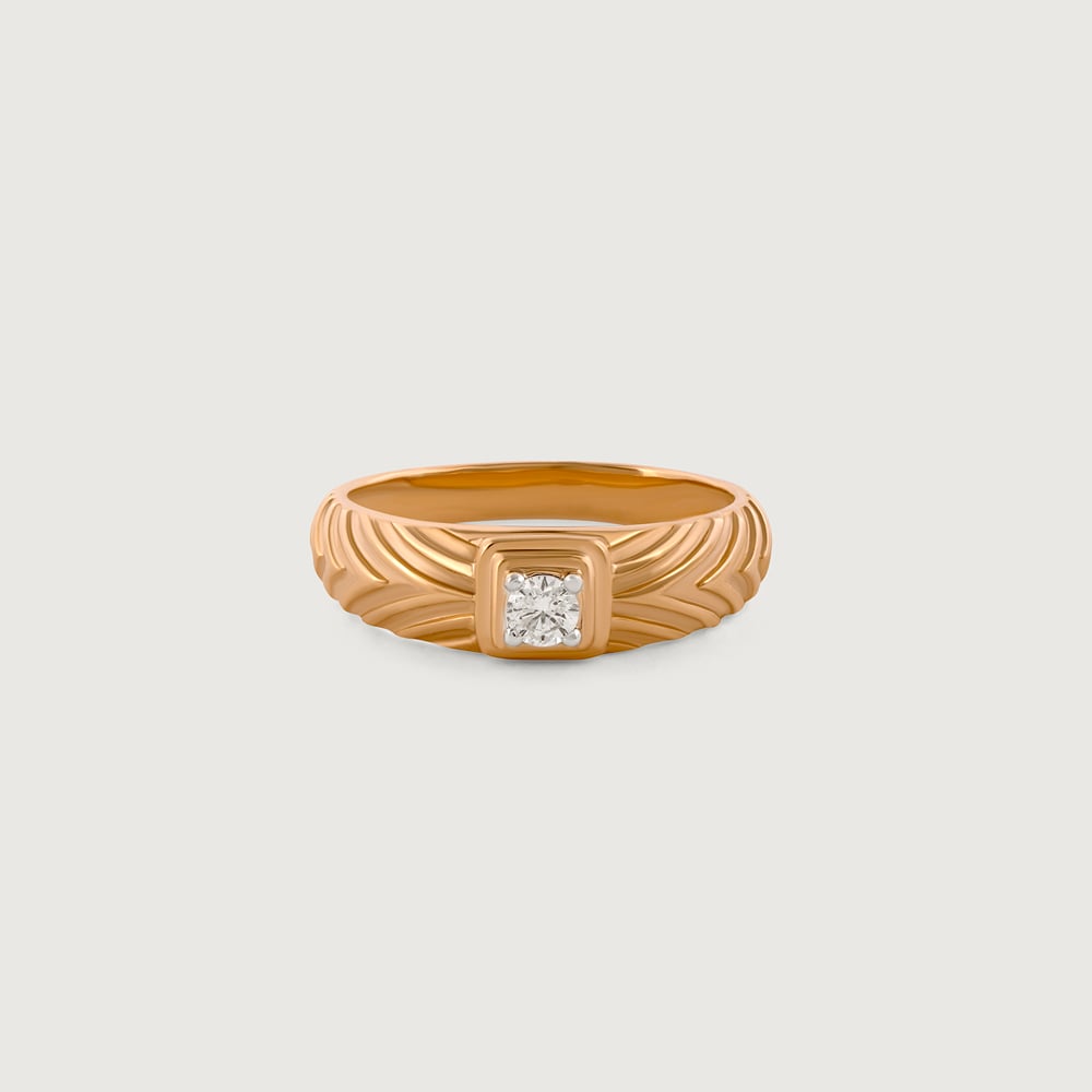 Wavy Blaze Gold & Diamond Ring for Men,,hi-res thumbnail 2