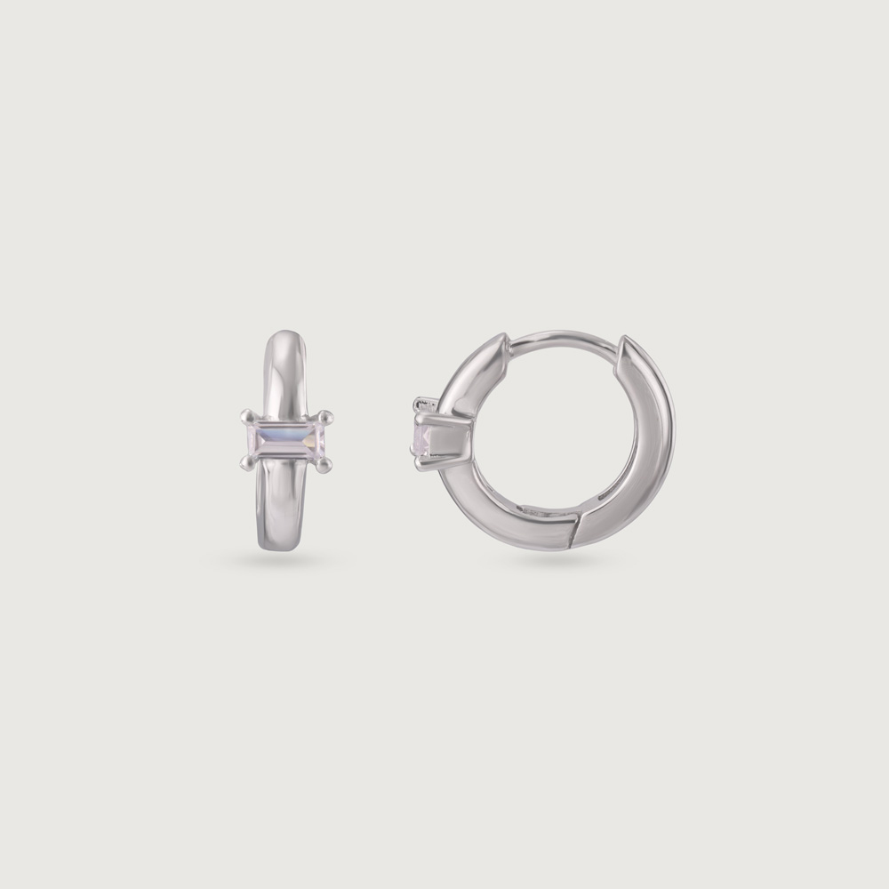 Sleek Glimmer Silver Earrings,,hi-res thumbnail 4