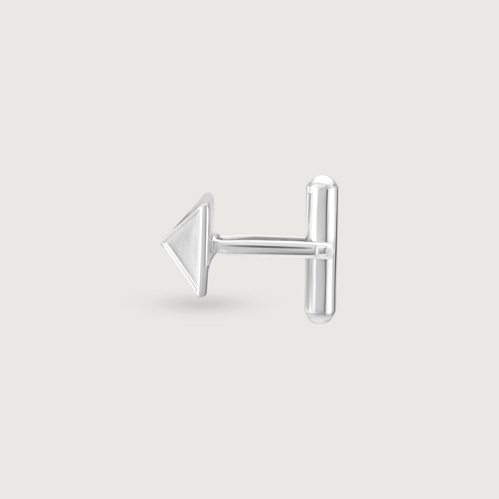Pyramid Edge Silver Cufflinks,,hi-res thumbnail 4