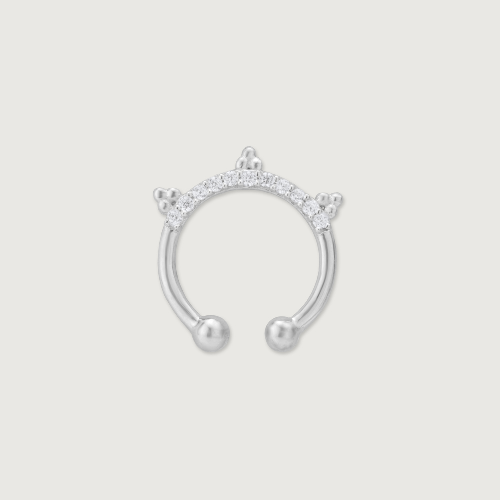 Dainty Halo Silver Septum Ring,,hi-res thumbnail 6