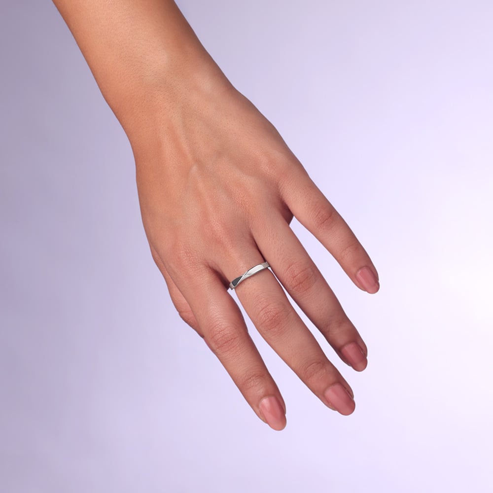 Twisted Plain Silver Ring,,hi-res thumbnail 2