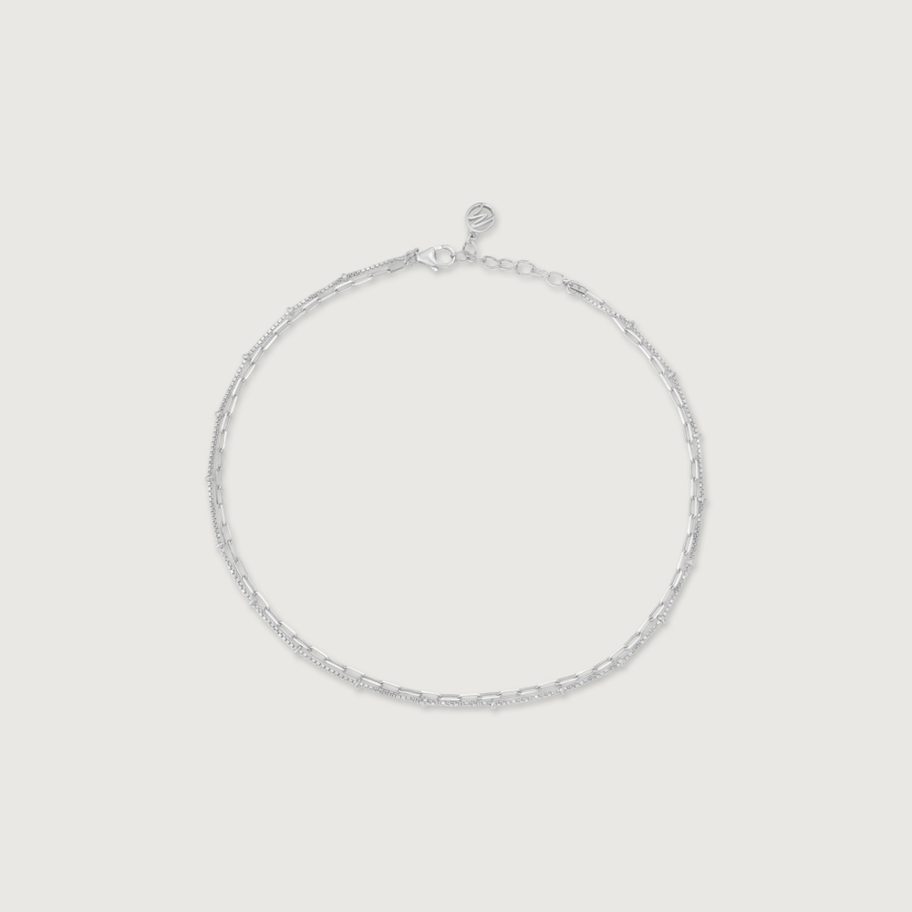 Sleek Loop Silver Anklet,,hi-res thumbnail 3