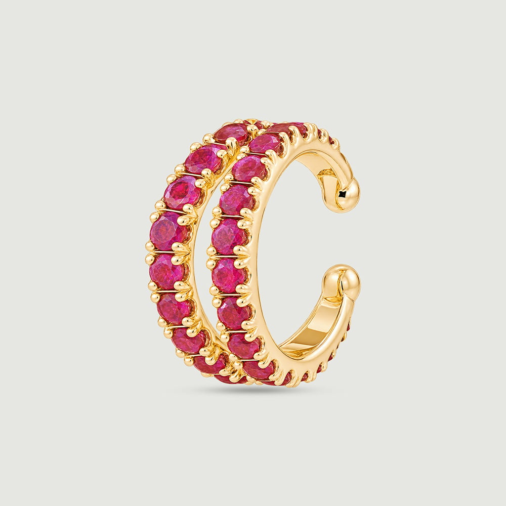 Vibrant Rhythmic Pink Garnet Ear Cuff,,hi-res thumbnail 4
