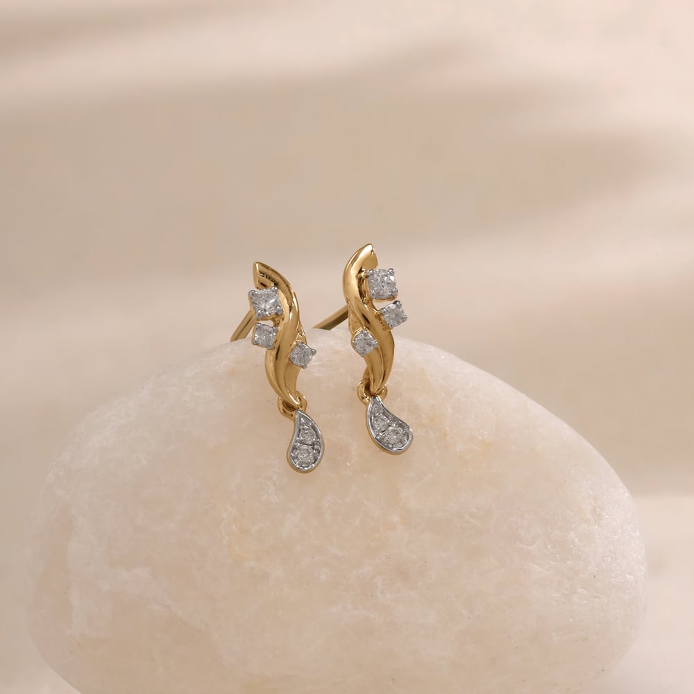 Graceful Drift Diamond Drop Earrings