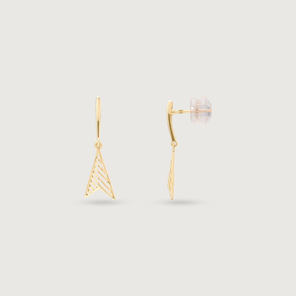 Trendy Sleek Gold Earrings,,hi-res thumbnail 4