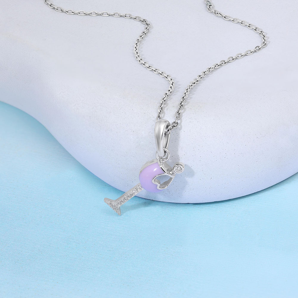 Sparkling Cheers Silver Pendant